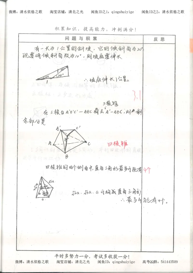 1.衡水中学高考积累与改错_高一数学（第1本）_139页_高中衡水学霸笔记_高中全部赠品_错题集高中九科_数学积累与改错