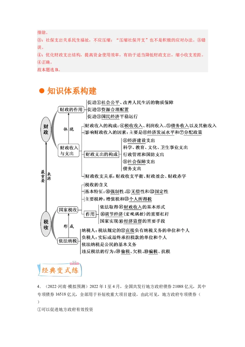 考向08财政与税收（解析版）_8.2025政治总复习_赠品通用版（老高考）复习资料_一轮复习_备战2023年高考政治一轮复习考点微专题（全国通用）