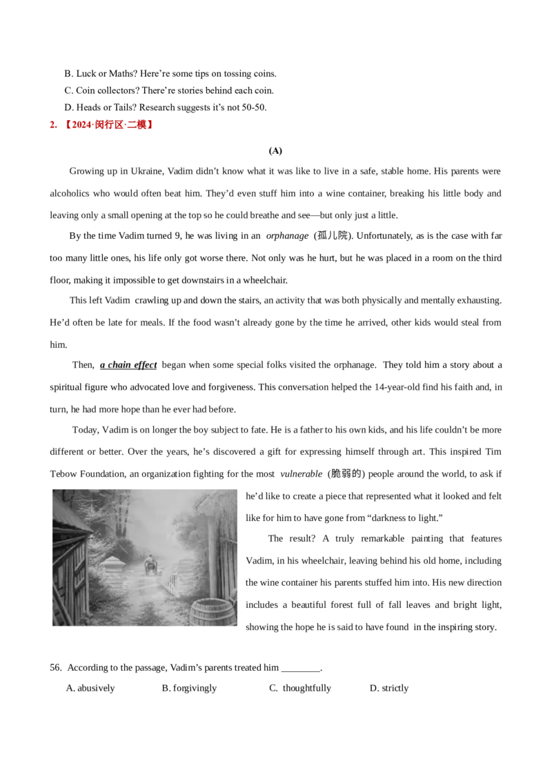 押上海卷56-59题阅读理解ABC篇（原卷版）_3.2025英语总复习_2024年新高考资料_5.2024三轮冲刺_备战2024年高考英语临考题号押题（上海专用）322953311