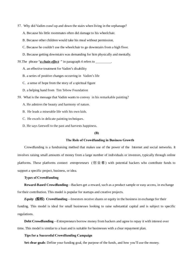 押上海卷56-59题阅读理解ABC篇（原卷版）_3.2025英语总复习_2024年新高考资料_5.2024三轮冲刺_备战2024年高考英语临考题号押题（上海专用）322953311
