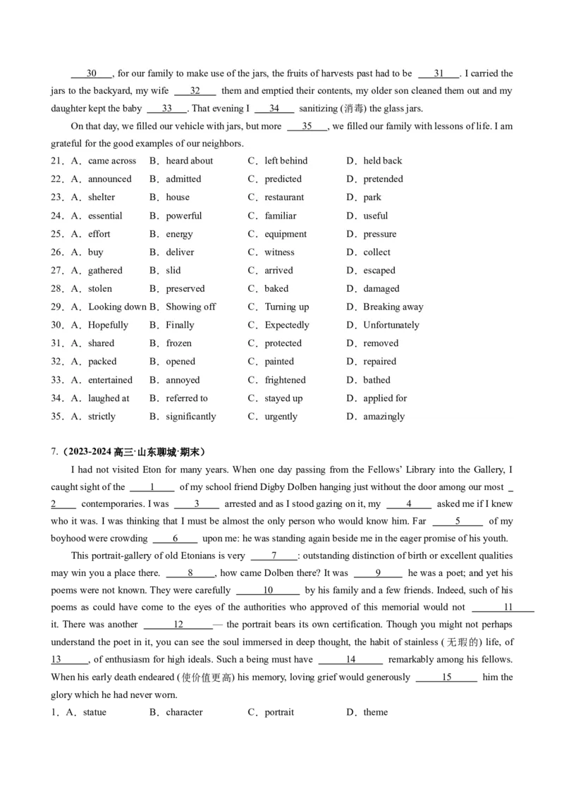 抢分法宝03完形填空（原卷版）_3.2025英语总复习_2024年新高考资料_5.2024三轮冲刺_备战2024年高考英语抢分秘籍（新高考专用）320572034_抢分解题秘籍
