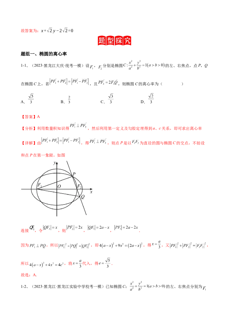 专题16圆锥曲线中的椭圆问题（解析版）_2.2025数学总复习_2024年新高考资料_2.2024二轮复习_2024年高三数学二轮优化提优专题训练