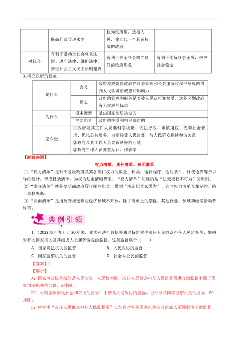 考点15我国政府受人民的监督（考点帮）-备战2023年高考政治一轮复习考点帮（人教版）_8.2025政治总复习_赠品通用版（老高考）复习资料_一轮复习