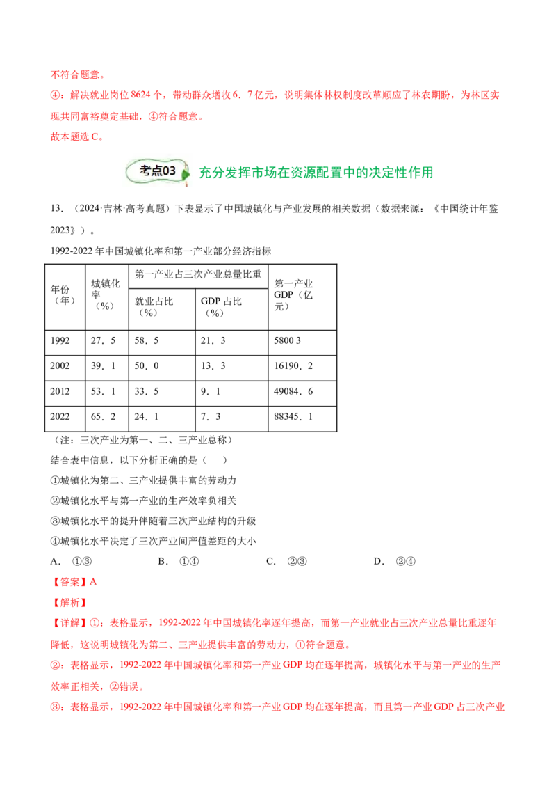 考点巩固卷02生产资料所有制与经济体制（解析版）_8.2025政治总复习_2025年新高考资料_一轮复习_2025年高考政治一轮复习考点通关卷（新高考通用）