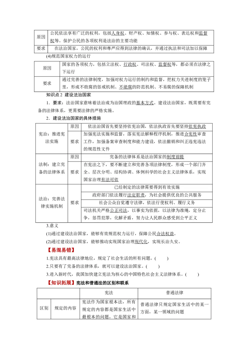 第08课法治中国建设（讲义）（原卷版）_8.2025政治总复习_2024年新高考资料_1.2024一轮复习_2024年高考政治一轮复习讲练测（新教材新高考）_必修3