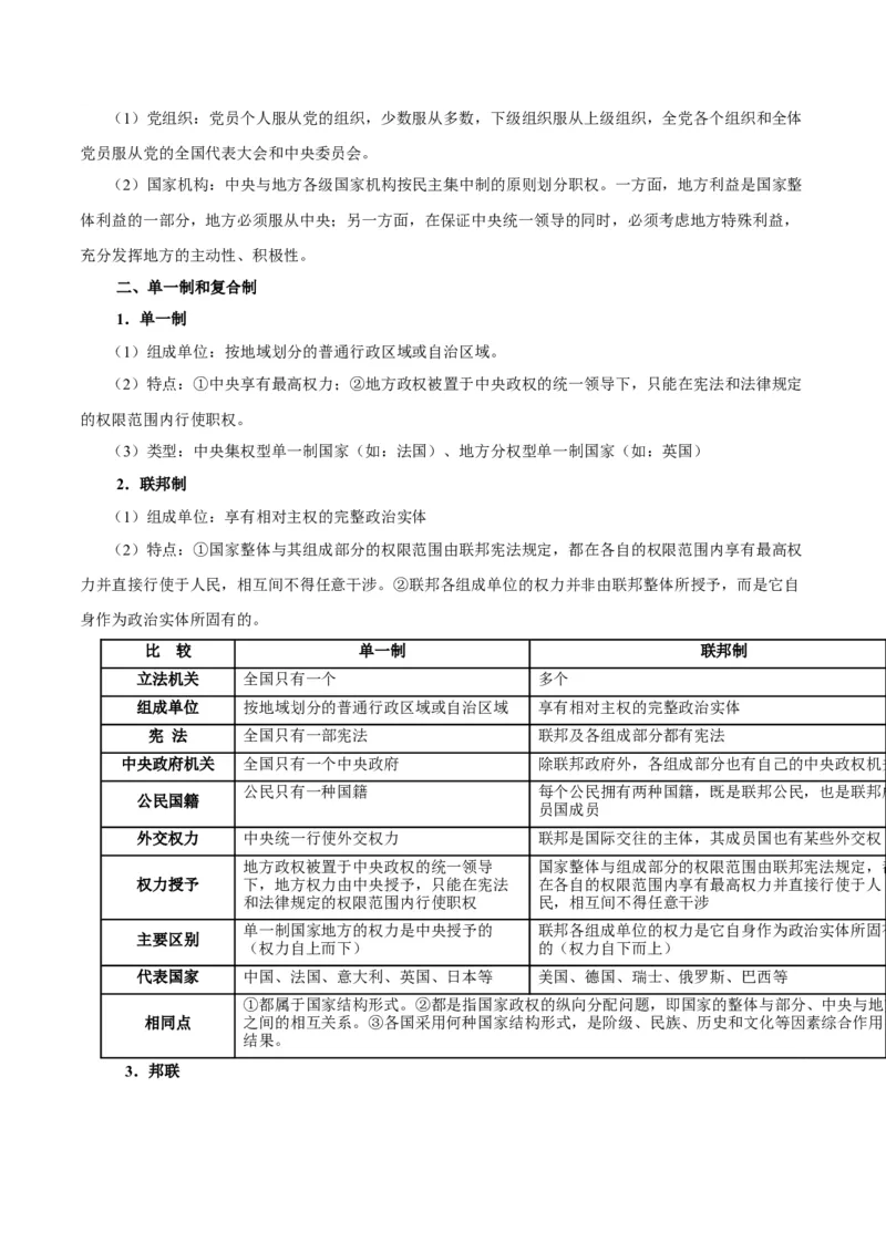 考点巩固卷10各具特色的国家（原卷版）_8.2025政治总复习_2025年新高考资料_一轮复习_2025年高考政治一轮复习考点通关卷（新高考通用）