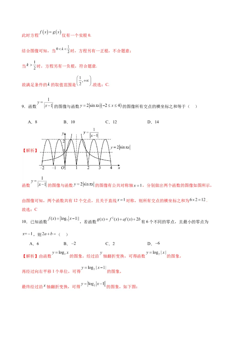 专题14函数的图象(二)(含2021-2023高考真题)(解析版)_2.2025数学总复习_2024年新高考资料_3.2024专项复习_2024年新高考数学之函数专项重难点突破练（新高考专用）