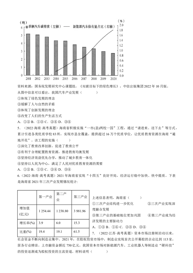重难点06经济发展与社会进步（原卷版）_8.2025政治总复习_2024年新高考资料_3.2024专项复习_2024年高考政治热点&middot;重点&middot;难点专练（新高考专用）_重难点