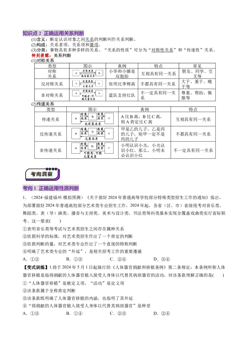 第05课正确运用判断（讲义）（原卷版）_8.2025政治总复习_2025年新高考资料_一轮复习_2025年高考政治一轮复习讲练测（新教材新高考）（完结）_选必3（包含2024高考真题）