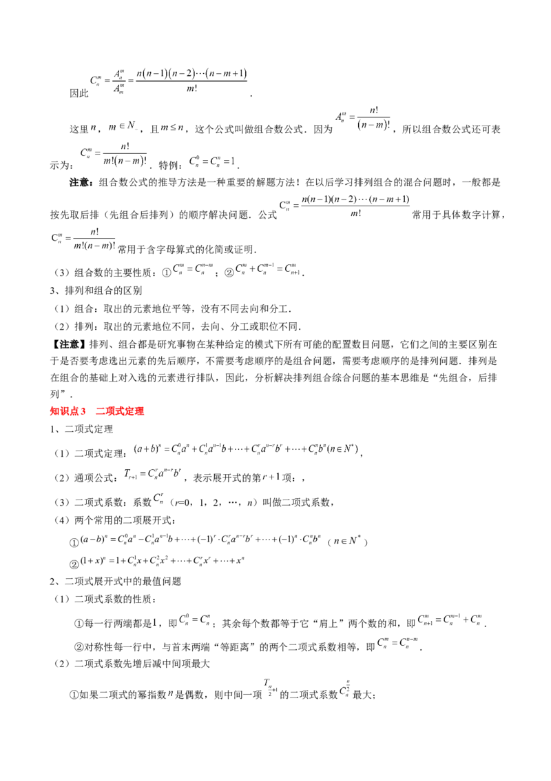 专题19计数原理与二项式定理（原卷版）_2.2025数学总复习_2024年新高考资料_1.2024一轮复习_2024年高考数学一轮复习知识清单（新高考专用）