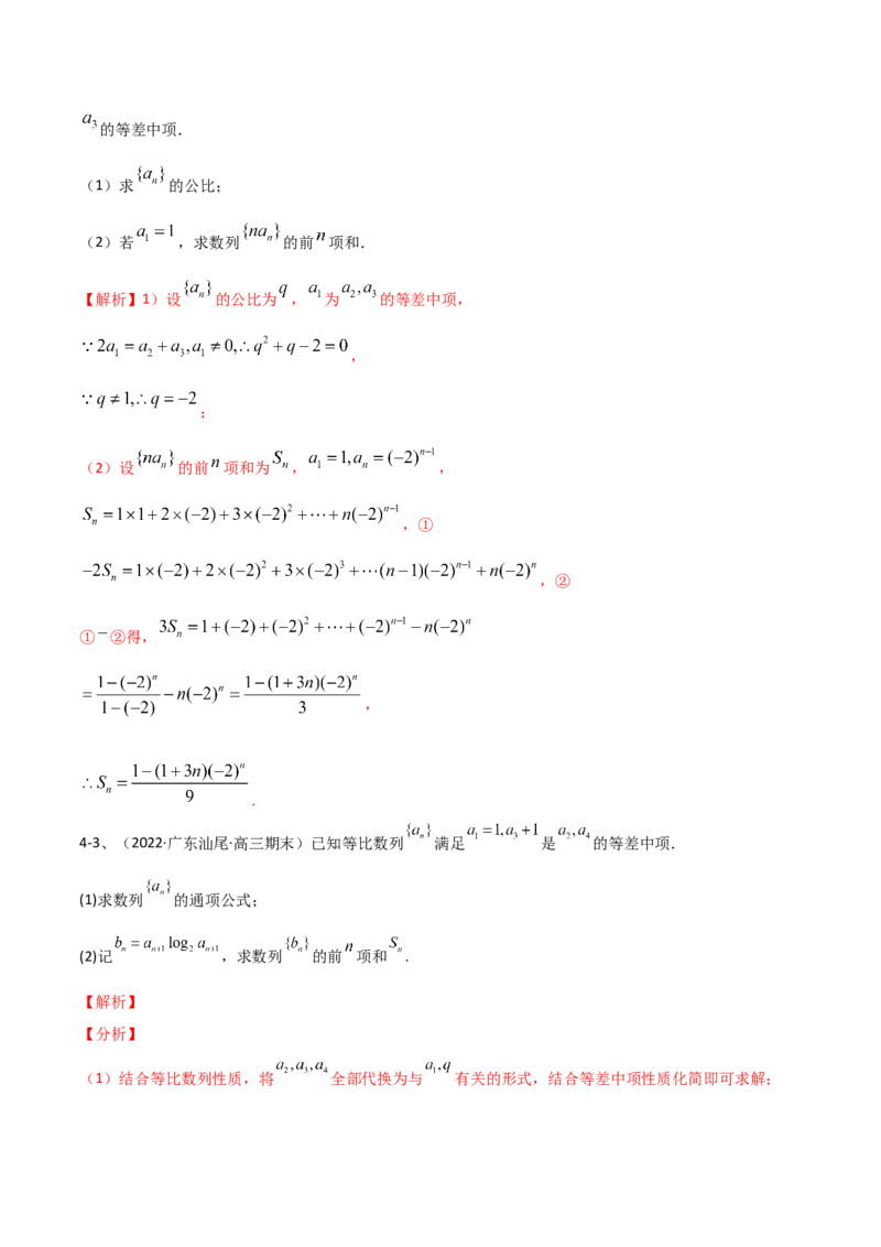 专题19数列中常见的求和问题（解析版）_2.2025数学总复习_2023年新高考资料_二轮复习_2023年高考数学二轮专题训练（新高考地区专用）