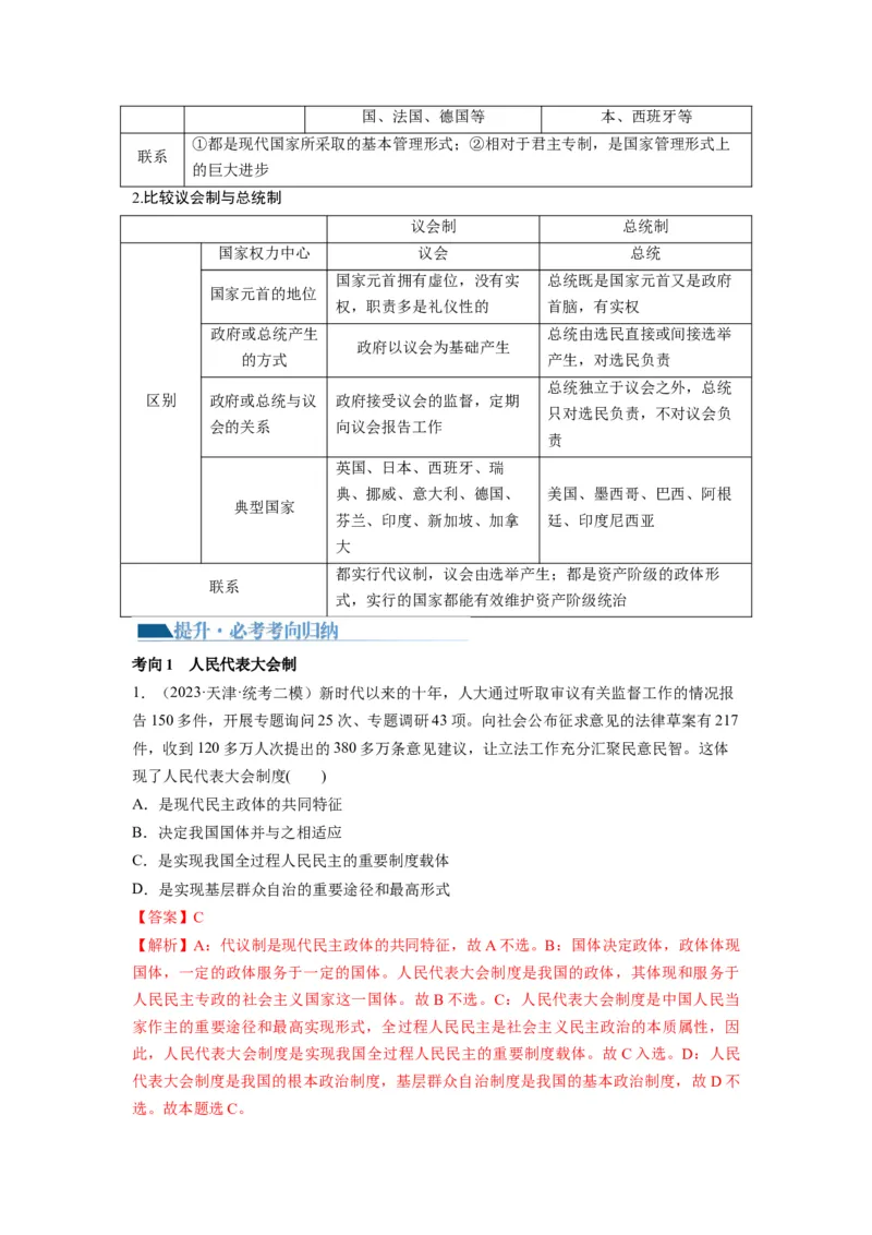 第01课国体与政体（讲义）（解析版）_8.2025政治总复习_2024年新高考资料_1.2024一轮复习_2024年高考政治一轮复习讲练测（新教材新高考）_选择性必修1