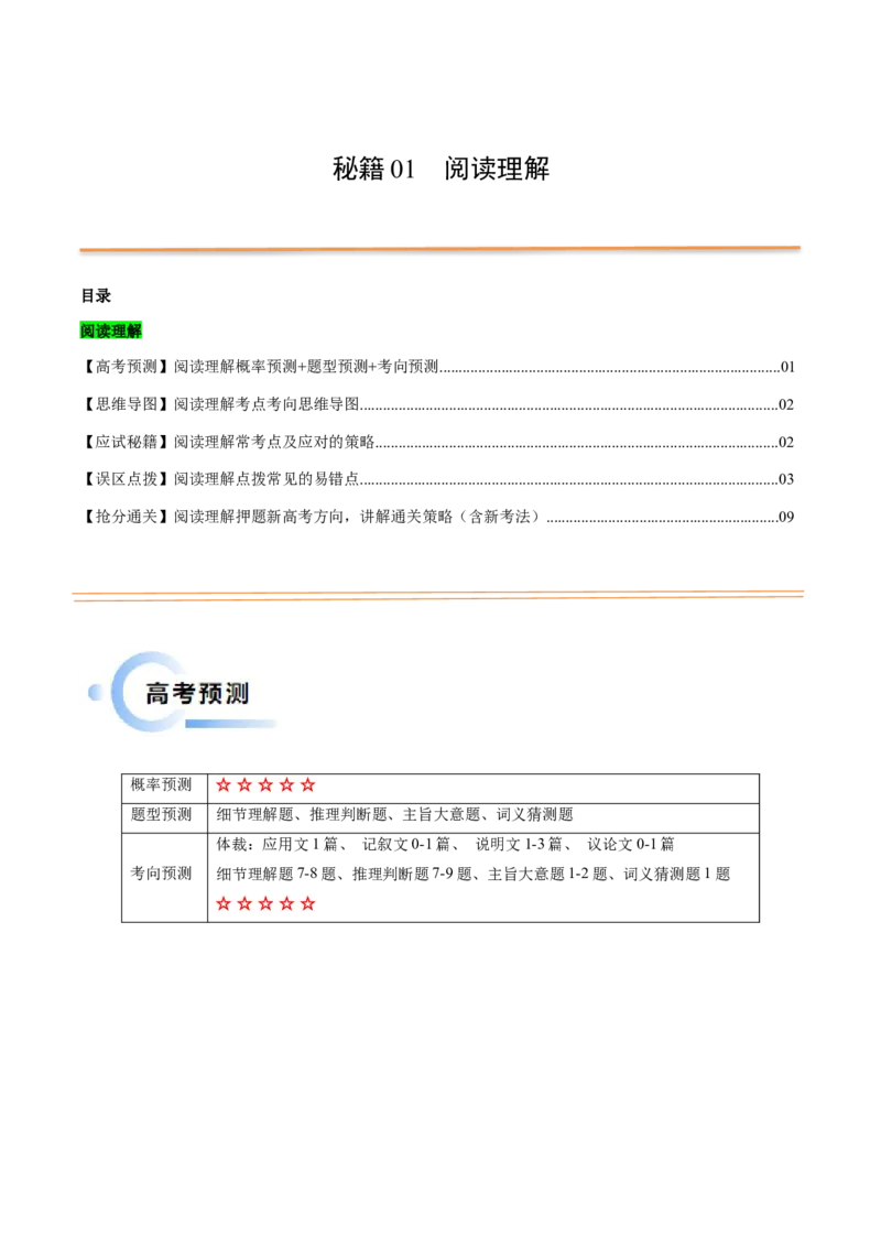 抢分法宝01阅读理解题（解析版）_3.2025英语总复习_2024年新高考资料_5.2024三轮冲刺_备战2024年高考英语抢分秘籍（新高考专用）320572034_抢分解题秘籍