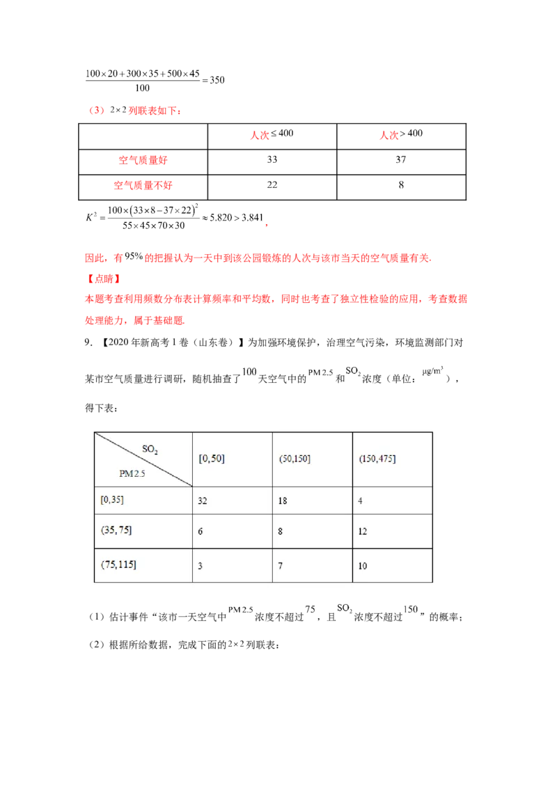 专题16概率与统计（解答题）（理科专用）（教师版）_2.2025数学总复习_赠品通用版（老高考）复习资料_专项复习_五年（2018-2022）高考数学真题分项汇编（全国通用）