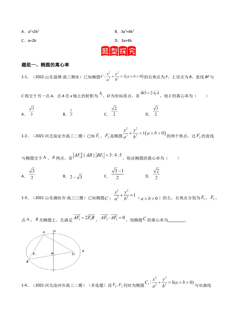 专题15圆锥曲线中的椭圆问题（原卷版）_2.2025数学总复习_2023年新高考资料_二轮复习_2023年高考数学二轮专题训练（新高考地区专用）