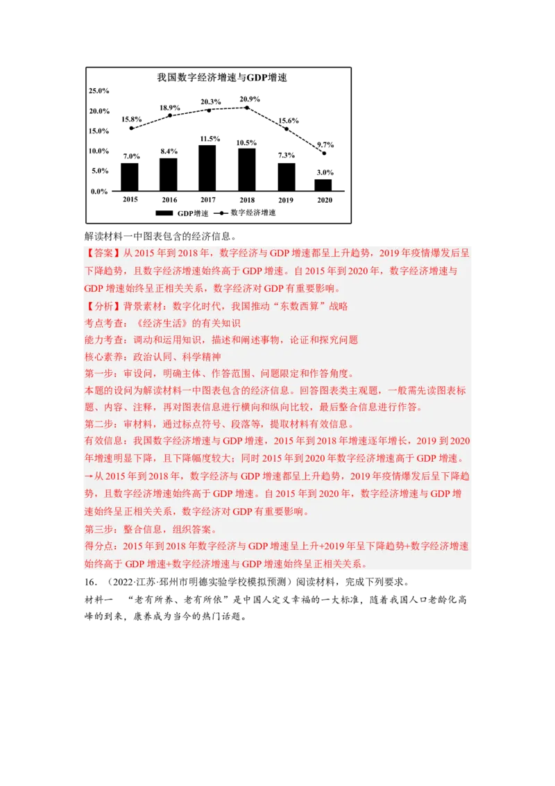 题型八反映（图表）类主观题精练（解析版）_8.2025政治总复习_2023年新高考资料_二轮复习_2023年高考政治毕业班二轮热点题型归纳与变式演练（新高考专用）