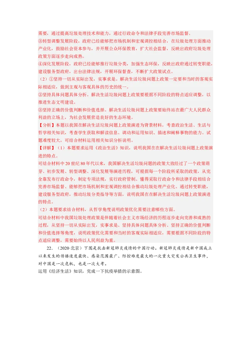 题型八反映（图表）类主观题精练（解析版）_8.2025政治总复习_2023年新高考资料_二轮复习_2023年高考政治毕业班二轮热点题型归纳与变式演练（新高考专用）