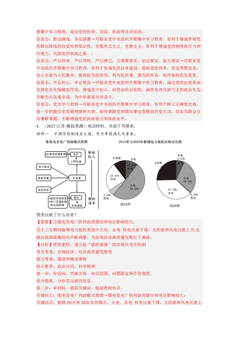 题型八反映（图表）类主观题精练（解析版）_8.2025政治总复习_2023年新高考资料_二轮复习_2023年高考政治毕业班二轮热点题型归纳与变式演练（新高考专用）