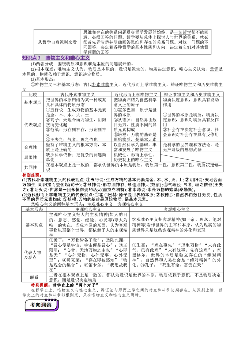 第01课时代精神的精华（讲义）（原卷版）_8.2025政治总复习_2025年新高考资料_一轮复习_2025年高考政治一轮复习讲练测（新教材新高考）（完结）_必修4（包含2024高考真题）