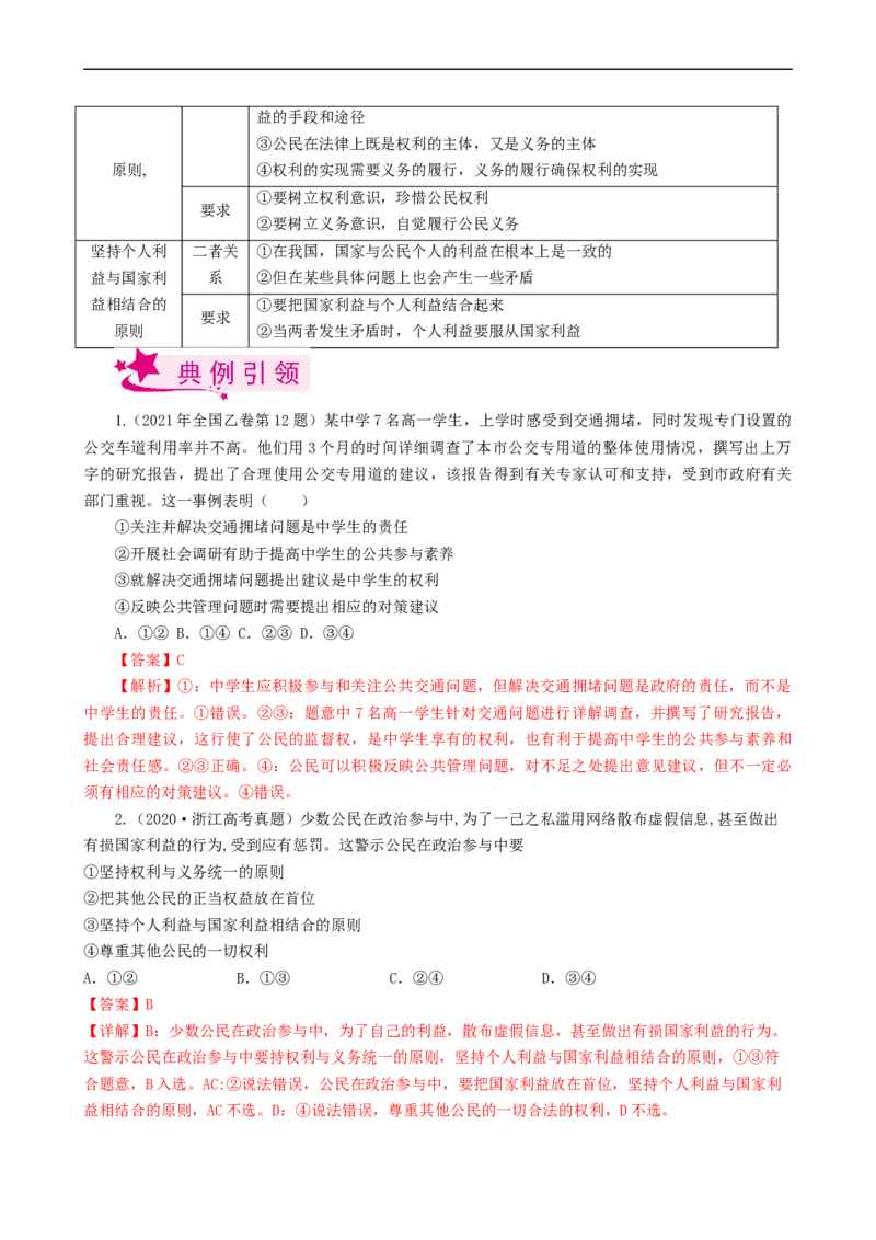 考点12生活在人民当家作主的国家（考点帮）-备战2023年高考政治一轮复习考点帮（人教版）_8.2025政治总复习_赠品通用版（老高考）复习资料_一轮复习