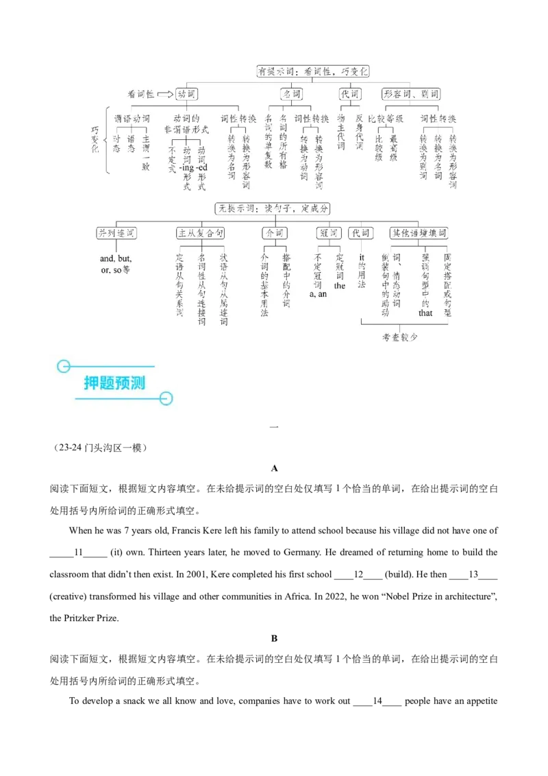 押北京卷第11-20题语法填空（原卷版）_3.2025英语总复习_2024年新高考资料_5.2024三轮冲刺_备战2024年高考英语临考题号押题（北京专用）32273029