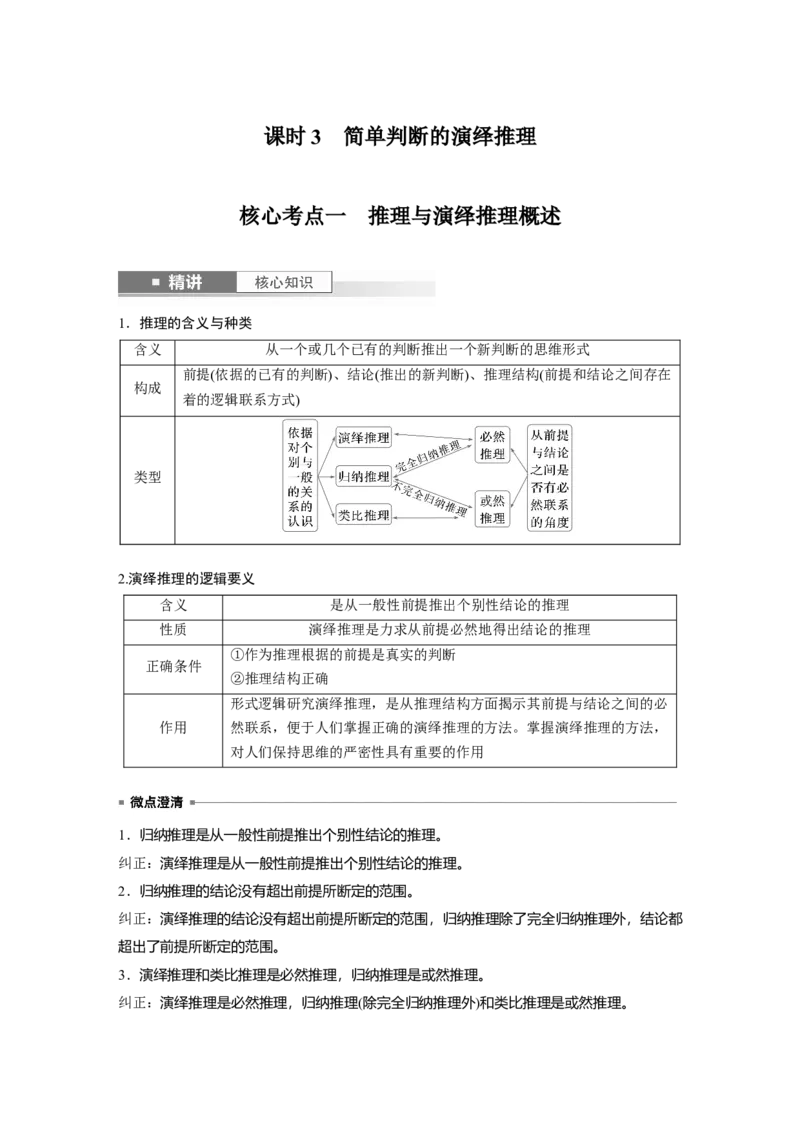 选择性必修3第三十五课　课时3　简单判断的演绎推理_8.2025政治总复习_2025年新高考资料_一轮复习_2025政治大一轮复习讲义+课件（完结）_配套Word文档必修4、选择性必修1-3