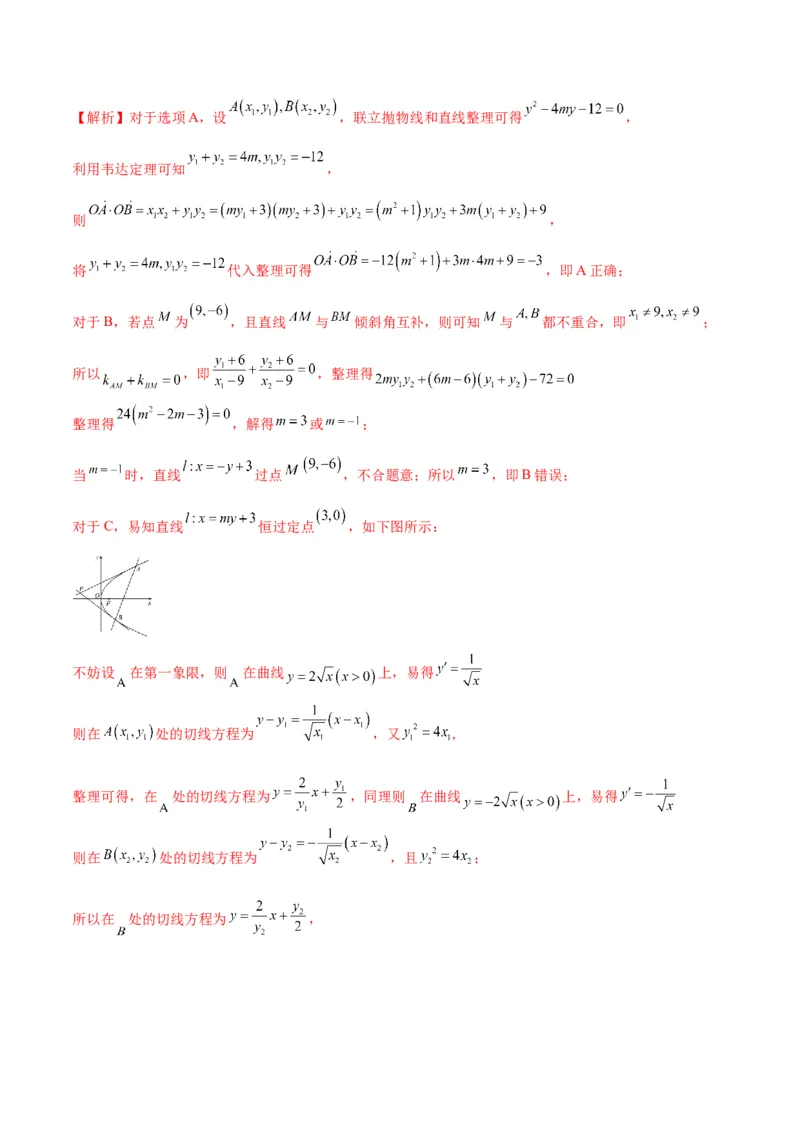 专题17抛物线中的最值问题(解析版)_2.2025数学总复习_2024年新高考资料_3.2024专项复习_2024年新高考数学之圆锥曲线专项重难点突破练（新高考专用）