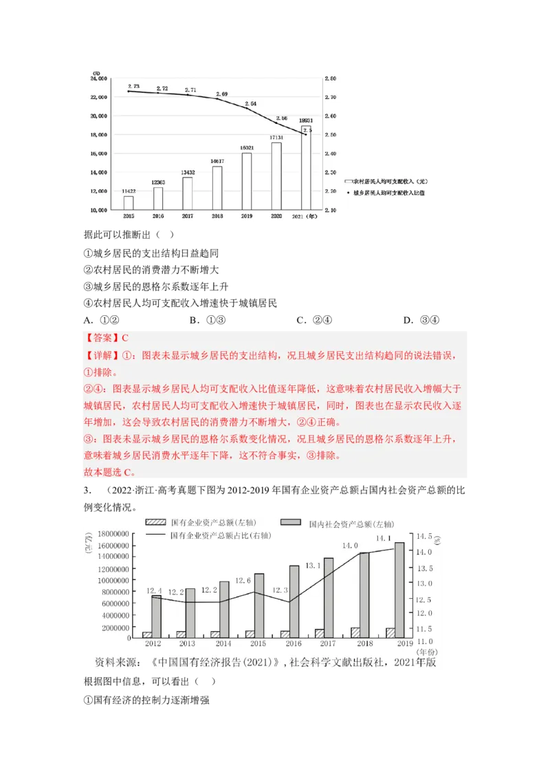 题型三图文类选择题精学（解析版）_8.2025政治总复习_2023年新高考资料_二轮复习_2023年高考政治毕业班二轮热点题型归纳与变式演练（新高考专用）