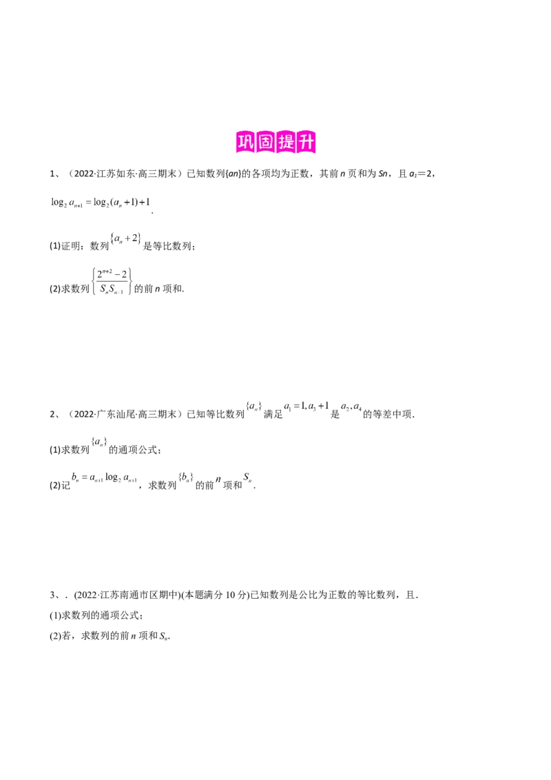 专题19数列中常见的求和问题（原卷版）_2.2025数学总复习_2023年新高考资料_二轮复习_2023年高考数学二轮专题训练（新高考地区专用）