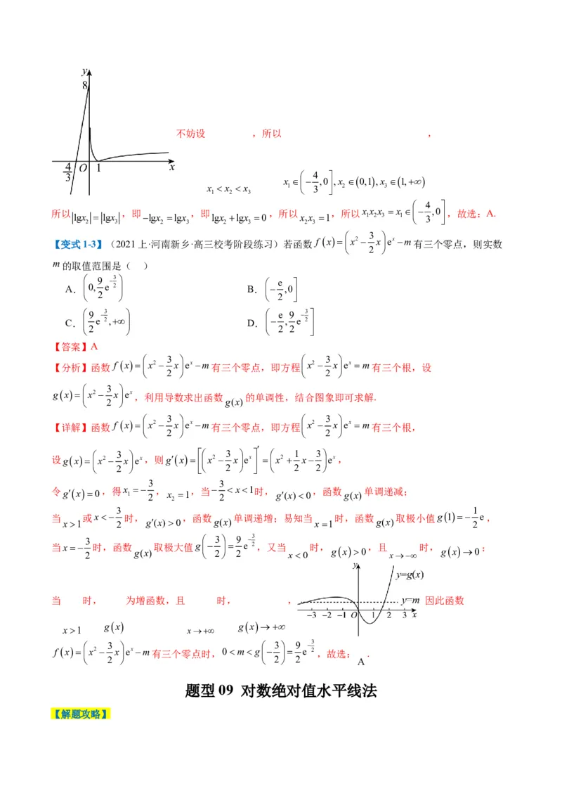 专题2-3零点与复合嵌套函数（解析版）_2.2025数学总复习_2024年新高考资料_2.2024二轮复习_2024年高考数学二轮热点题型归纳与变式演练（新高考通用）