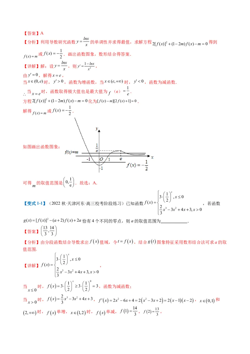 专题2-3零点与复合嵌套函数（解析版）_2.2025数学总复习_2024年新高考资料_2.2024二轮复习_2024年高考数学二轮热点题型归纳与变式演练（新高考通用）