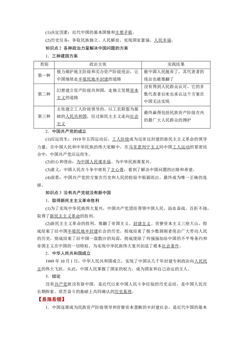 第01课历史和人民的选择（讲义）（原卷版）_8.2025政治总复习_2024年新高考资料_1.2024一轮复习_2024年高考政治一轮复习讲练测（新教材新高考）_必修3