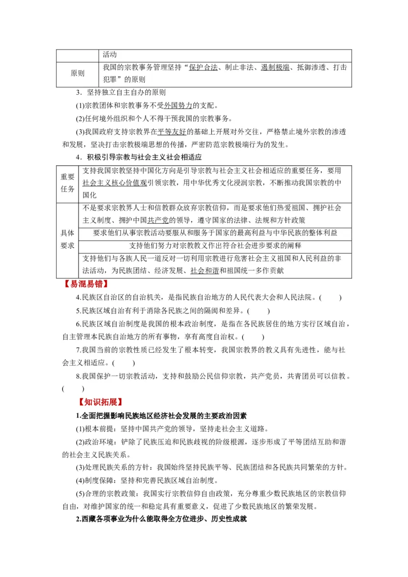 第06课我国的基本政治制度（讲义）（原卷版）_8.2025政治总复习_2024年新高考资料_1.2024一轮复习_2024年高考政治一轮复习讲练测（新教材新高考）_必修3