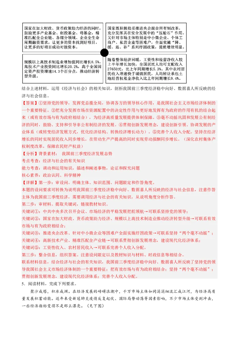 预测卷01-大题精练冲刺2023年高考政治主观题精练（新教材新高考）（解析版）_8.2025政治总复习_2023年新高考资料_专项复习