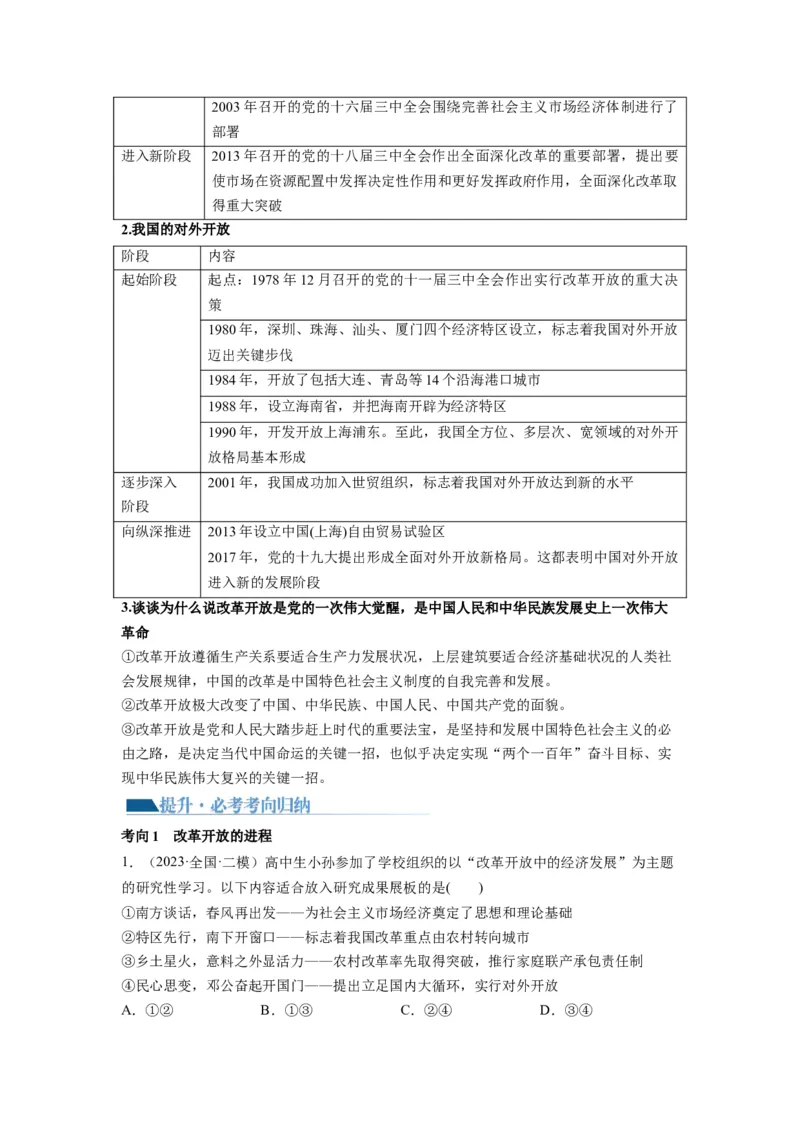 第03课只有中国特色社会主义才能发展中国（讲义）（解析版）_8.2025政治总复习_2024年新高考资料_1.2024一轮复习_2024年高考政治一轮复习讲练测（新教材新高考）_必修1