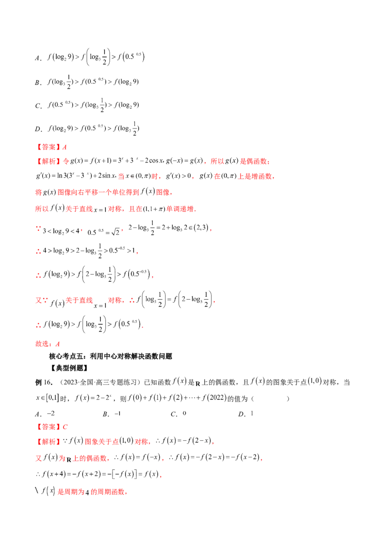 专题15周期性、单调性、奇偶性、对称性的灵活运用（精讲精练）（解析版）_2.2025数学总复习_2023年新高考资料_二轮复习_2023年高考数学二轮复习讲练（新高考专用）