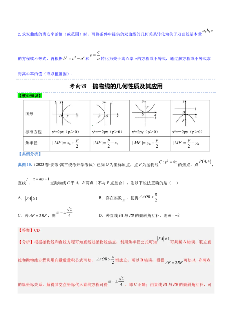 专题18圆锥曲线的几何性质问题（讲）解析版_2.2025数学总复习_2023年新高考资料_二轮复习_备战2023年高考数学二轮复习考点精讲练（新教材&middot;新高考）
