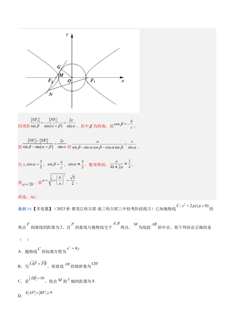 专题18圆锥曲线的几何性质问题（讲）解析版_2.2025数学总复习_2023年新高考资料_二轮复习_备战2023年高考数学二轮复习考点精讲练（新教材&middot;新高考）