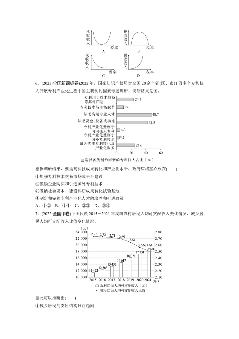 题型一　曲线图表类选择题_8.2025政治总复习_2025年新高考资料_二轮复习_word+ppt2025年高考政治BBG二轮_学生用书Word版全书_学生用书Word版文档_二轮专题强化练与高考题型增分练