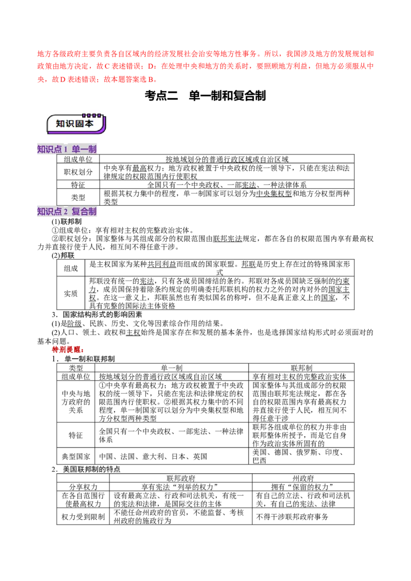 第02课国家的结构形式（讲义）（解析版）_8.2025政治总复习_2025年新高考资料_一轮复习_2025年高考政治一轮复习讲练测（新教材新高考）（完结）_选必1（包含2024高考真题）