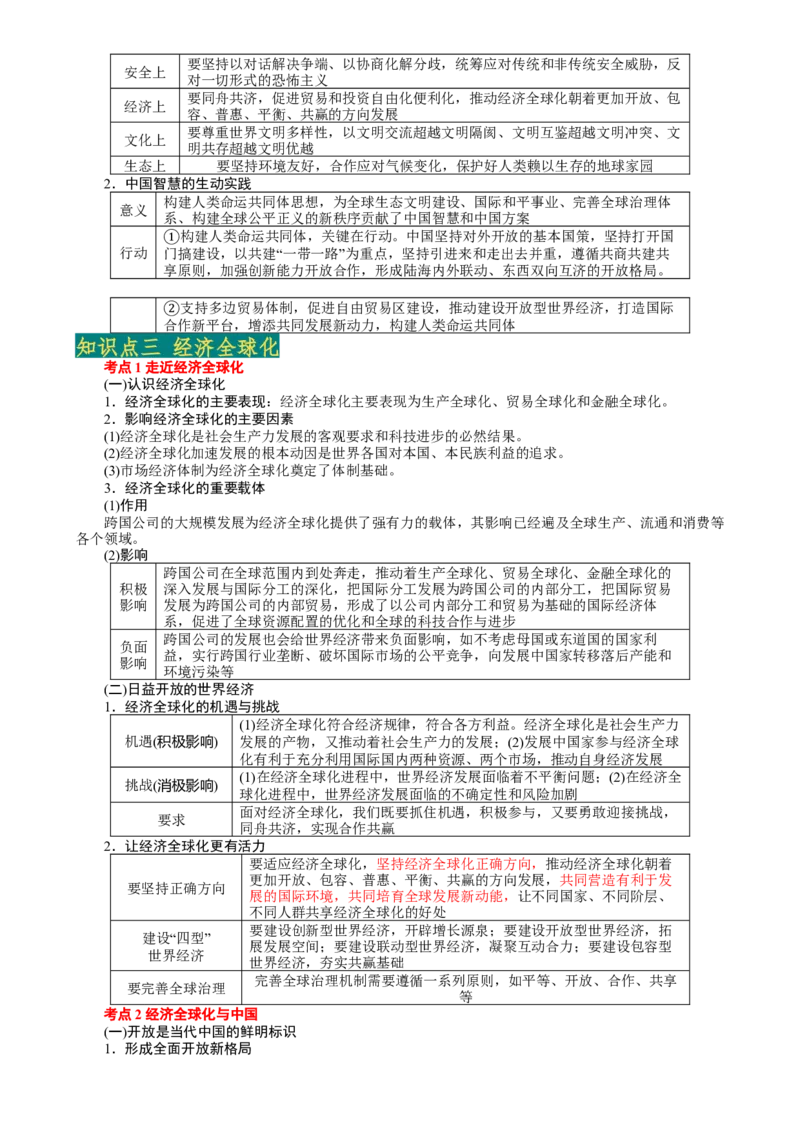 选择性必修1《当代国际政治与经济》(思维导图高频考点易错扫描)-备战2024年高考政治抢分秘籍（新高考专用）[h][44196982]_8.2025政治总复习_2024年新高考资料_5.2024三轮冲刺