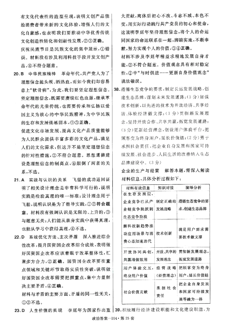 金考卷优秀模拟试卷汇编45套全国卷政治答案_8.2025政治总复习_政治高考模拟题_老高考_2023年_政治全国卷2023金考卷