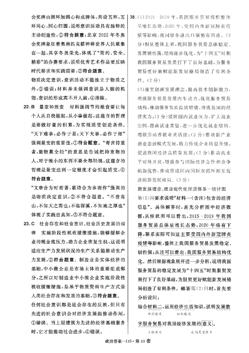 金考卷优秀模拟试卷汇编45套全国卷政治答案_8.2025政治总复习_政治高考模拟题_老高考_2023年_政治全国卷2023金考卷