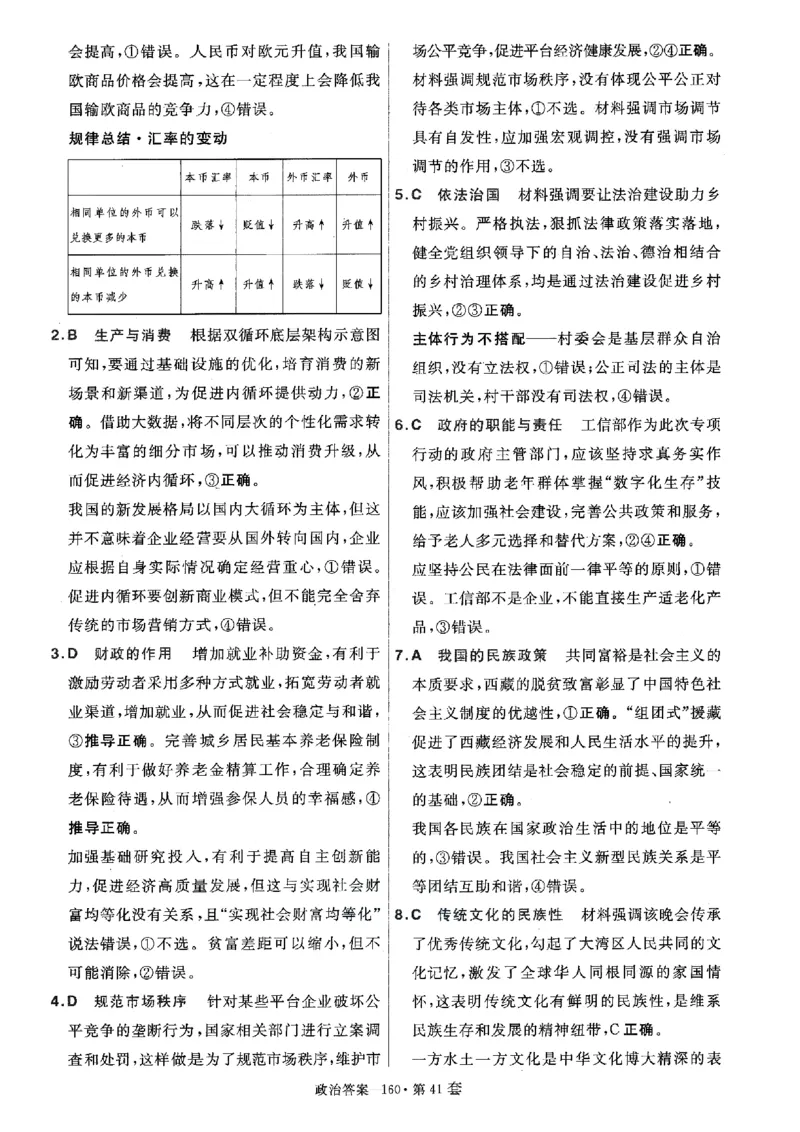 金考卷优秀模拟试卷汇编45套全国卷政治答案_8.2025政治总复习_政治高考模拟题_老高考_2023年_政治全国卷2023金考卷
