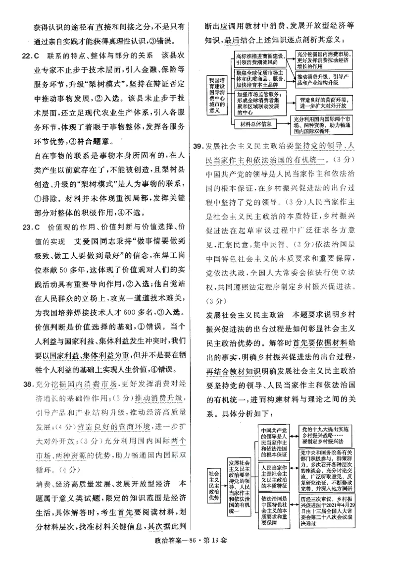 金考卷优秀模拟试卷汇编45套全国卷政治答案_8.2025政治总复习_政治高考模拟题_老高考_2023年_政治全国卷2023金考卷