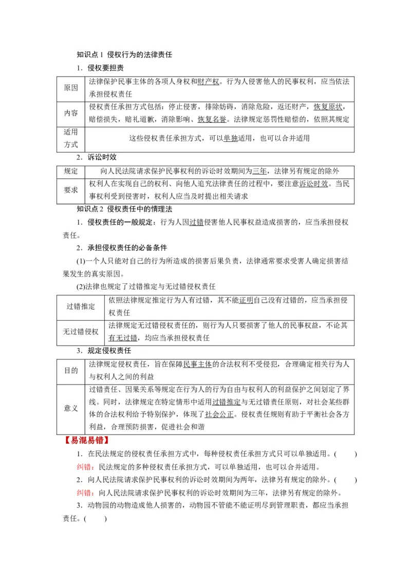 第04课侵权责任与权利界限（讲义）（解析版）_8.2025政治总复习_2024年新高考资料_1.2024一轮复习_2024年高考政治一轮复习讲练测（新教材新高考）_选择性必修2