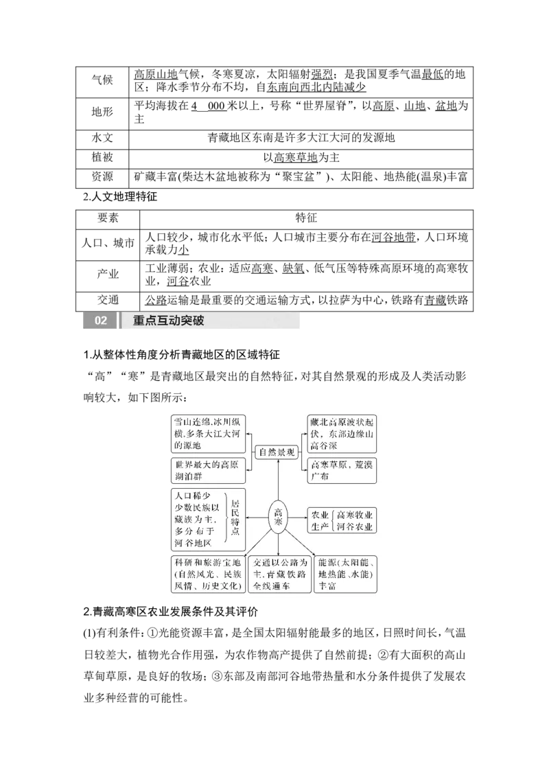 2025届高中地理一轮复习讲义：第五部分区域地理第二十二单元中国热点区域第87课时　西北地区与青藏地区（教师版）_9.2025地理总复习_2025年新高考资料_一轮复习