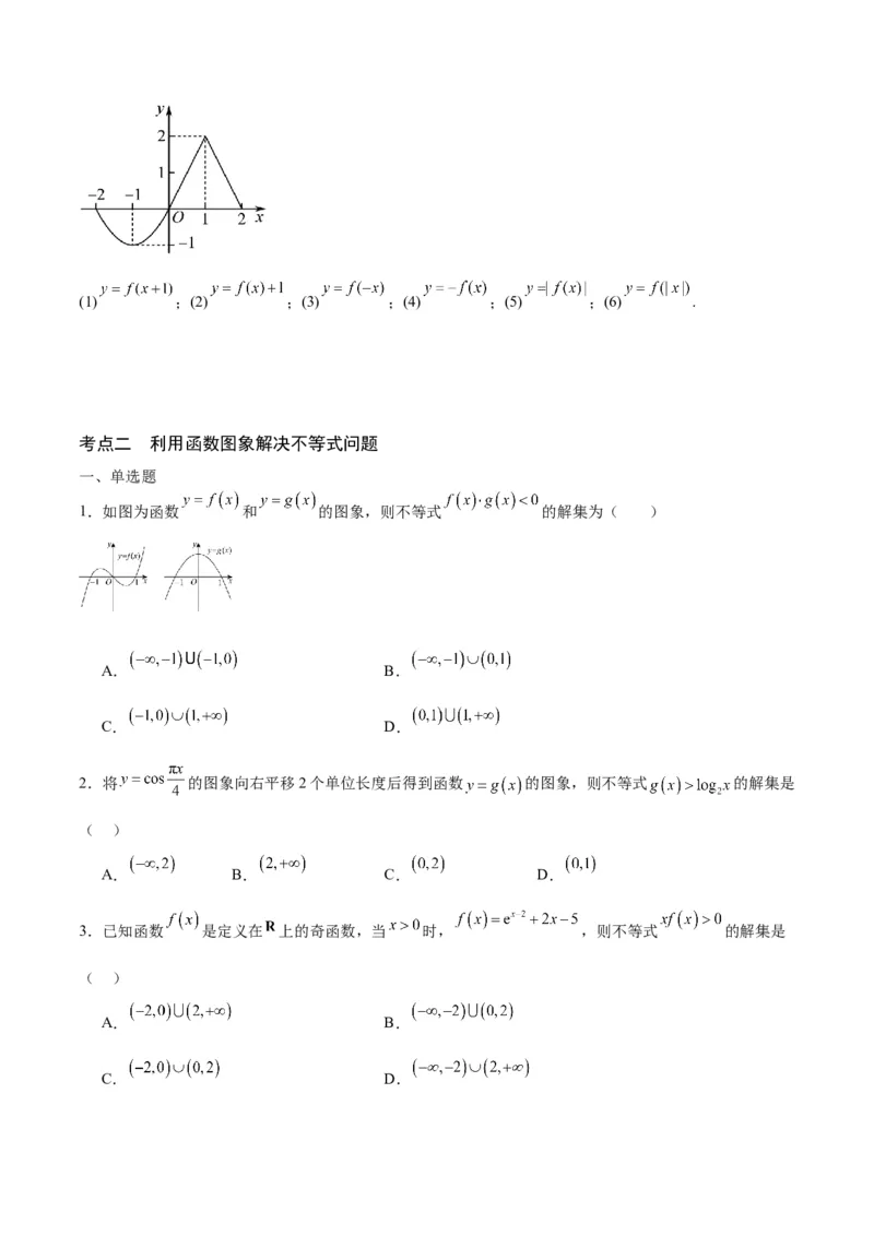 专题14函数的图象(二)(含2021-2023高考真题)(原卷版)_2.2025数学总复习_2024年新高考资料_3.2024专项复习_2024年新高考数学之函数专项重难点突破练（新高考专用）