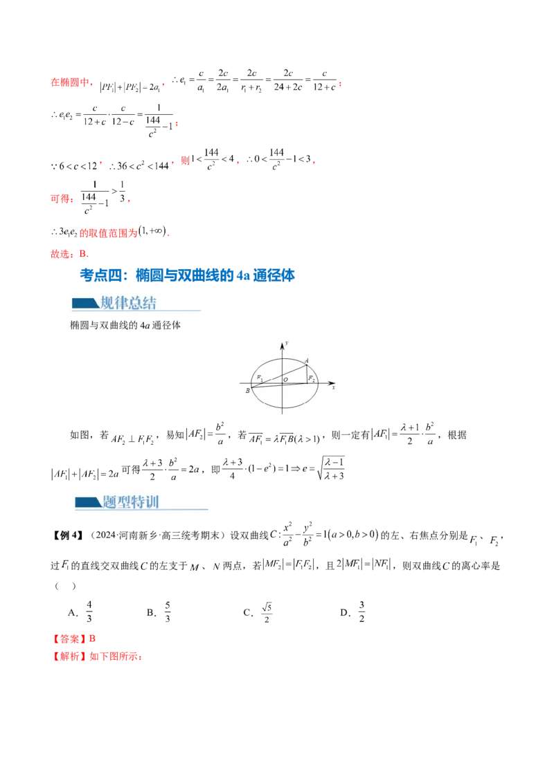 专题16妙解离心率问题（12大核心考点）（讲义）（解析版）_2.2025数学总复习_2024年新高考资料_2.2024二轮复习_2024年高考数学二轮复习讲练（新教材新高考）
