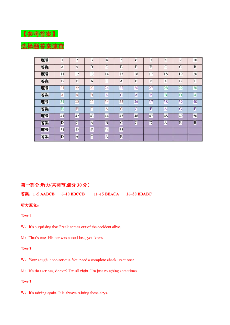新高考I卷03（含听力）-2024年高考英语一轮复习测试卷（解析版）_3.2025英语总复习_2024年新高考资料_1.2024一轮复习_2024年高考英语一轮复习测试卷